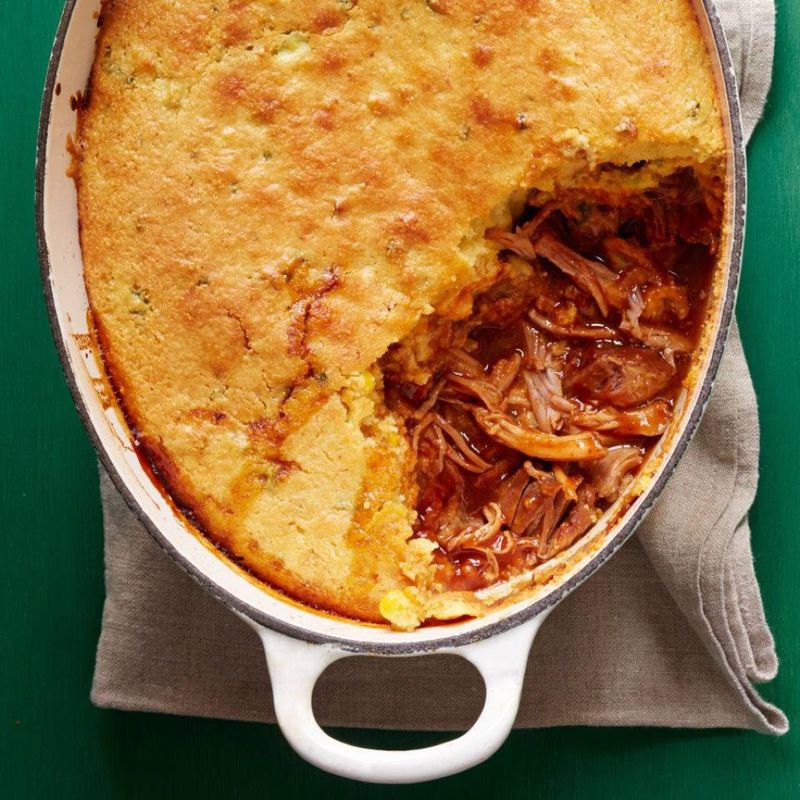 BBQ Pulled Pork Cornbread Casserole