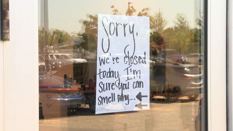 Strong fishy or sour odor