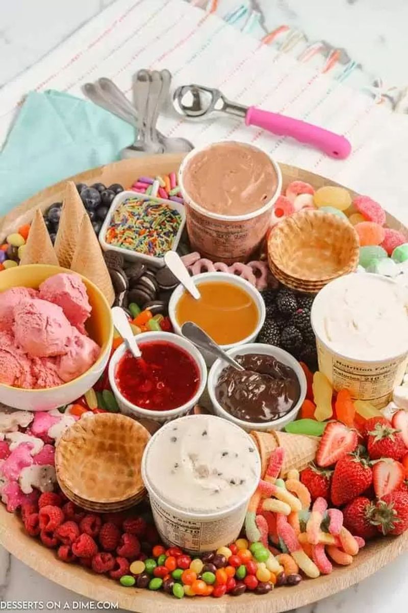 Giant ice cream sundaes and dessert boards