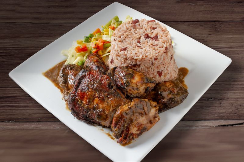 Caribbean jerk chicken or pork