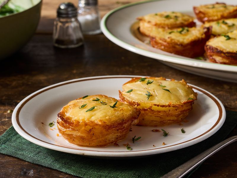 Cheesy Scalloped Potato Stacks