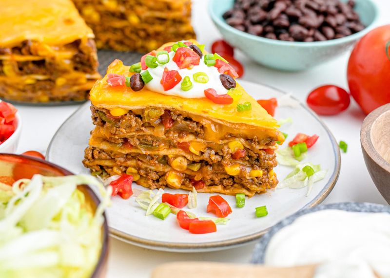 Mexican Inspired Veggie Taco Pie