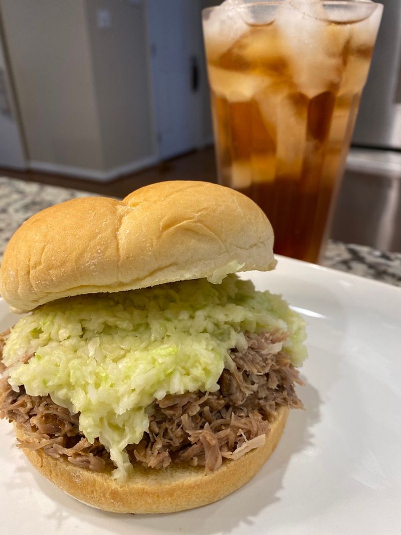 North Carolina: Eastern-style chopped whole hog BBQ sandwich