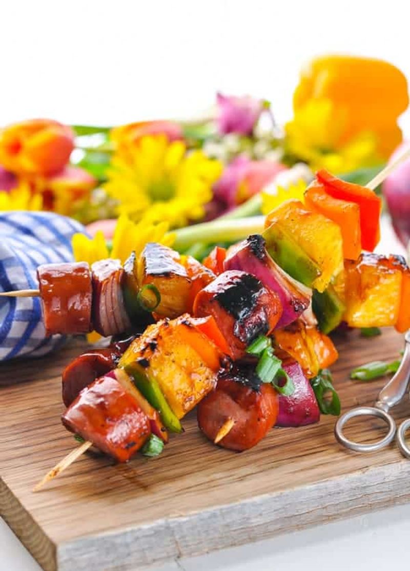 Hawaiian Grilled Sausage Skewers
