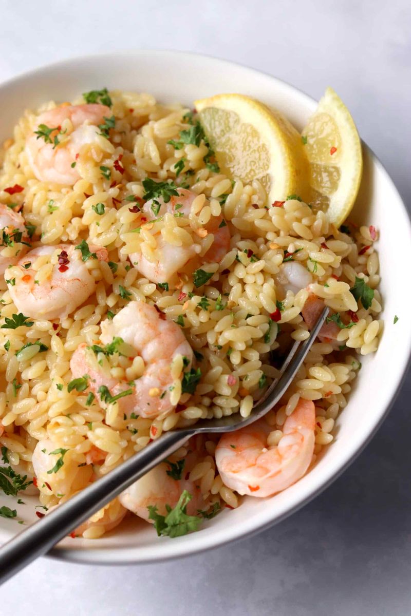 Garlic Butter Shrimp Orzo