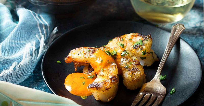 Garlic Shrimp Tortilla Skewers