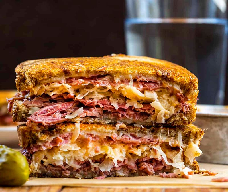 Reuben with Corned Beef, Sauerkraut, and Russian Dressing