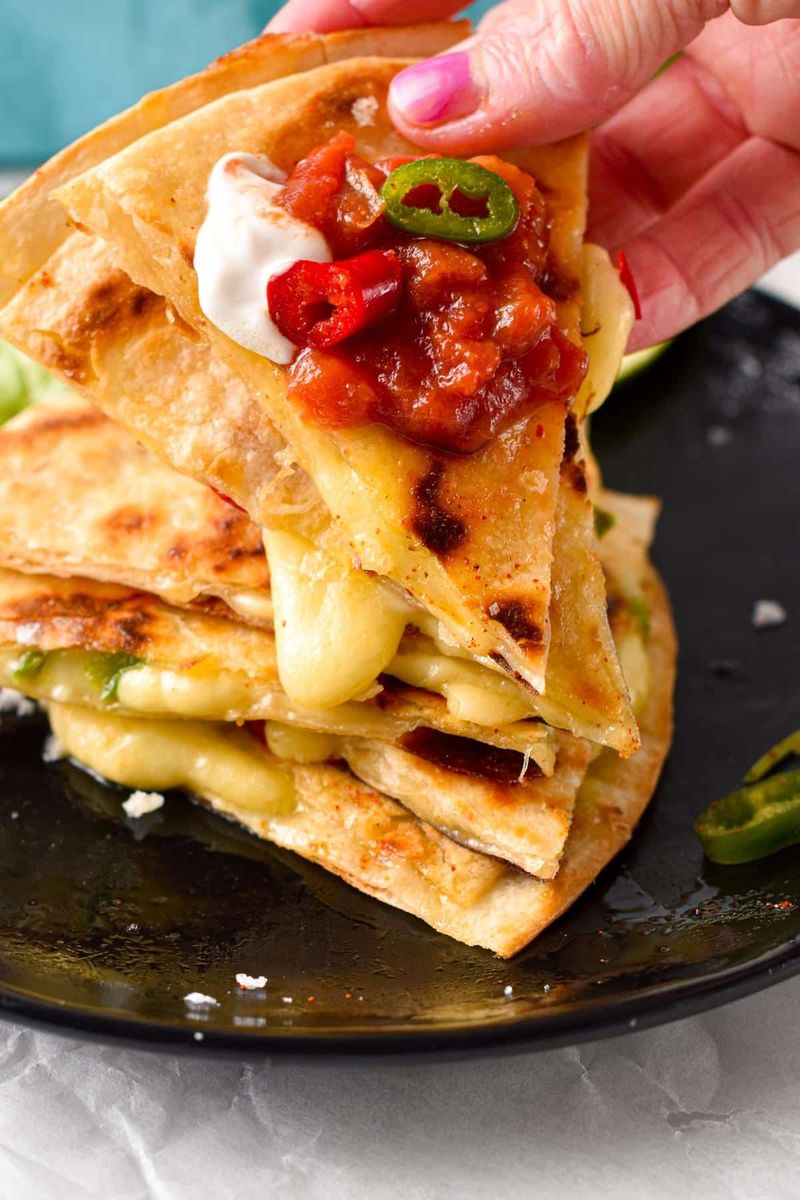 Cheesy Quesadilla Triangles