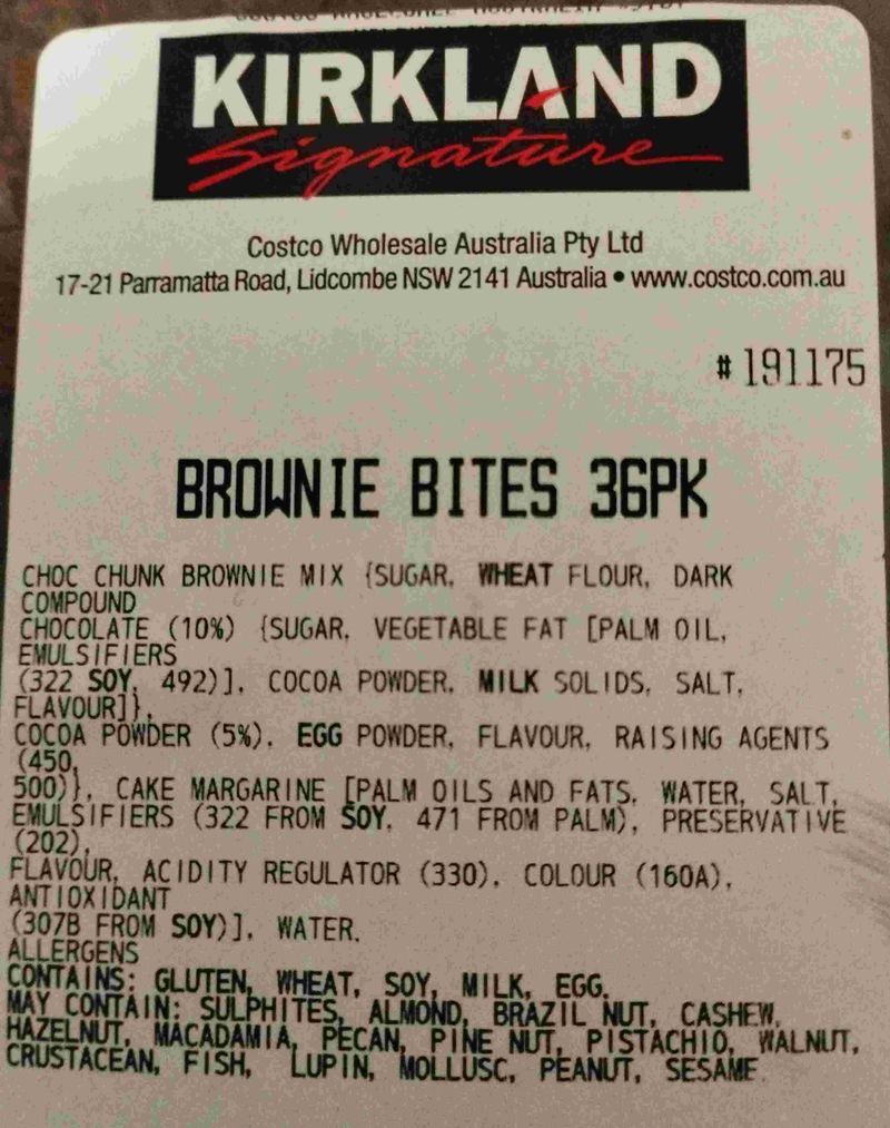 Kirkland Signature Organic Brownie Bites