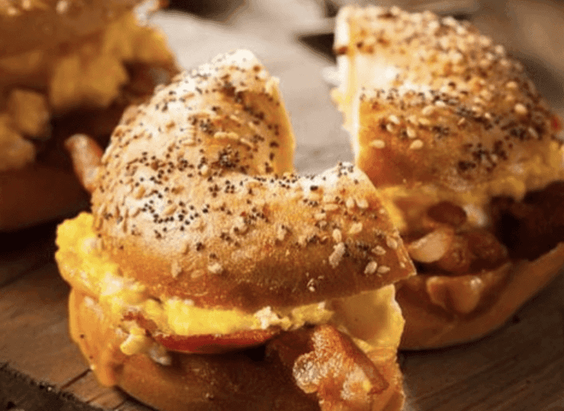 Poppy Seed Bagel With Egg and Cheese
