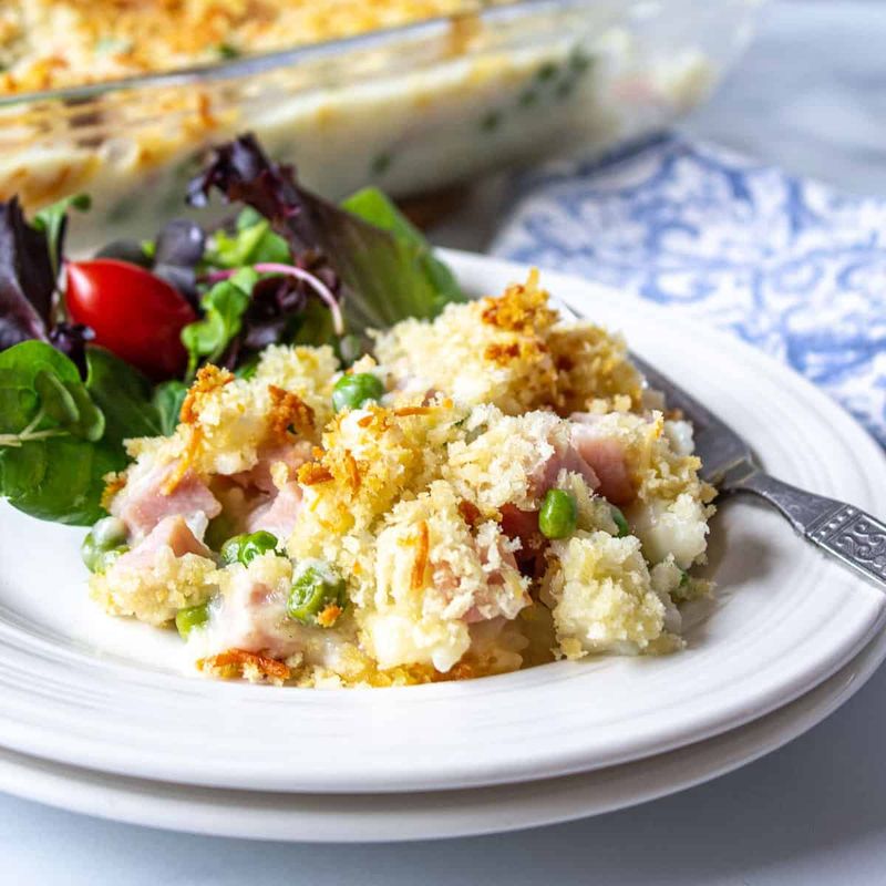Cheesy Ham and Rice Casserole