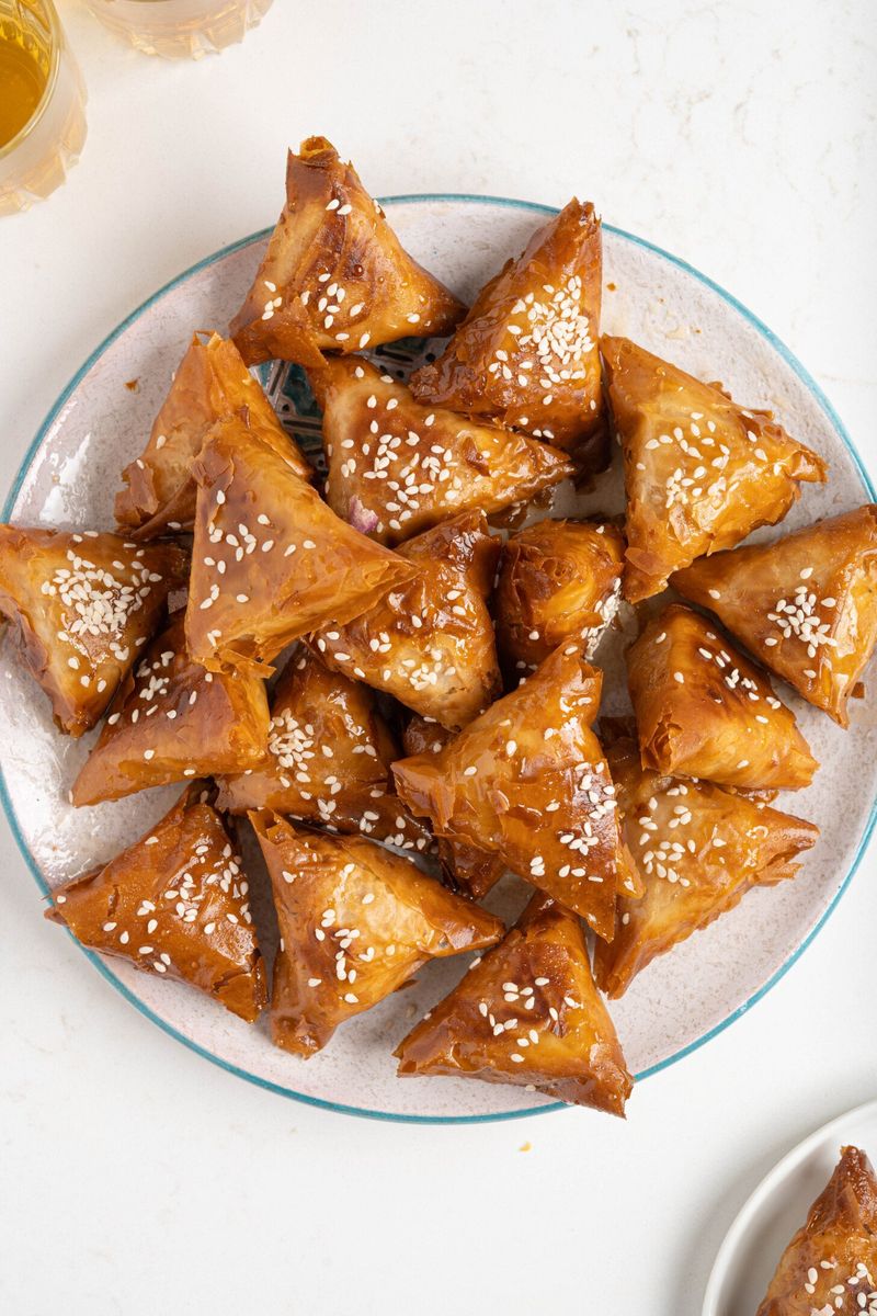 Honey Almond Phyllo Triangles