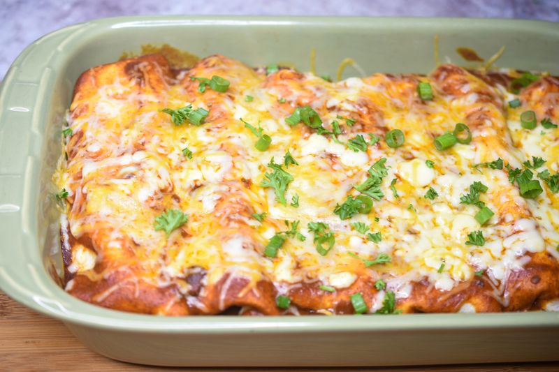 Beef and Bean Enchilada Bake
