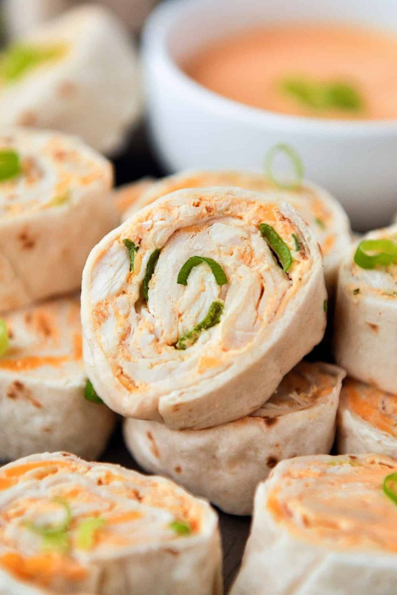 Buffalo Chicken Wrap Pinwheels