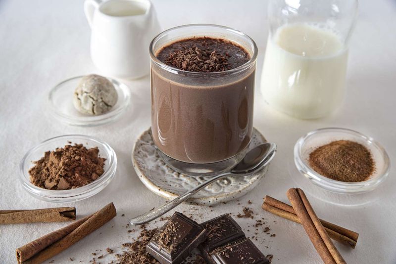 Unsweetened cocoa drink (hot cocoa made with cocoa powder)