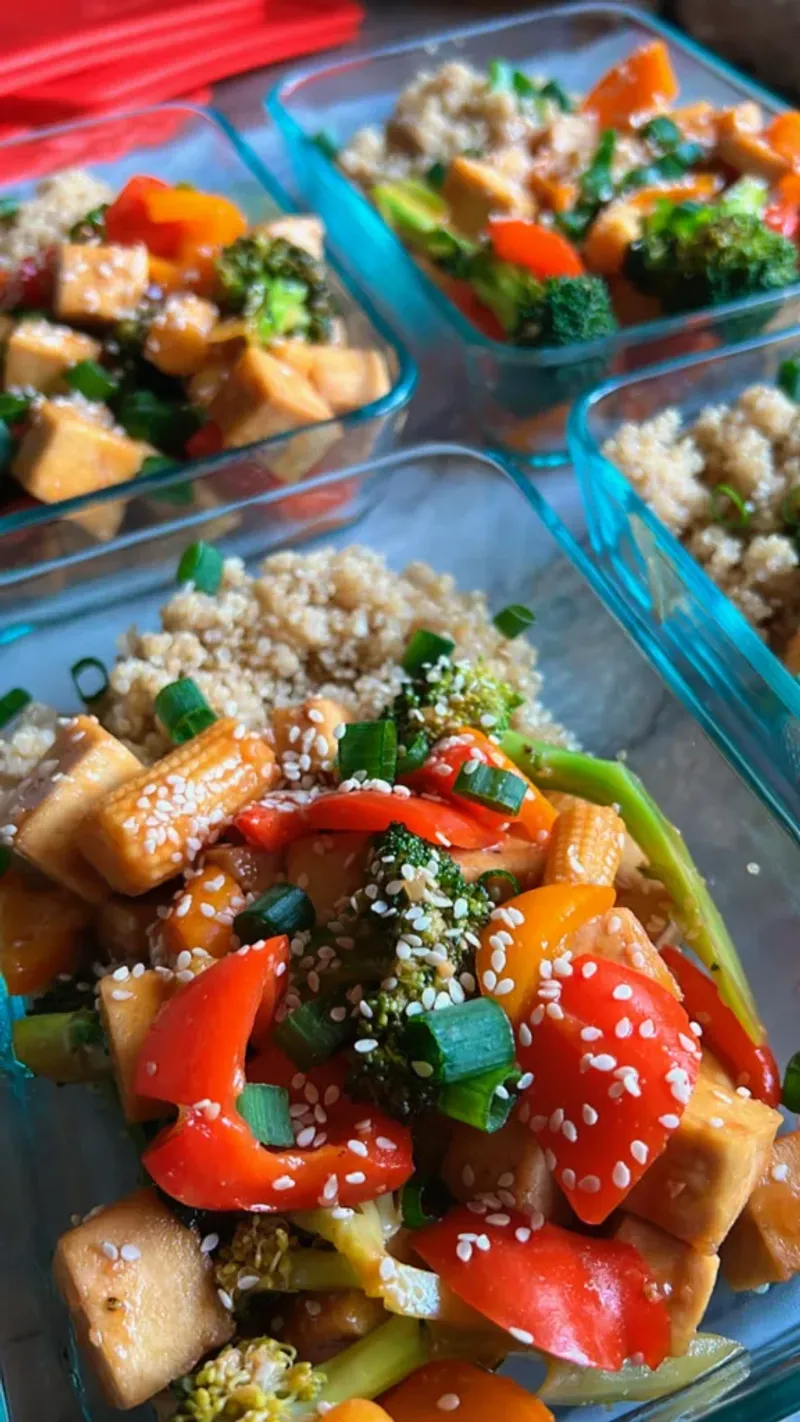Miso Ginger Tofu with Veggie Stir-Fry