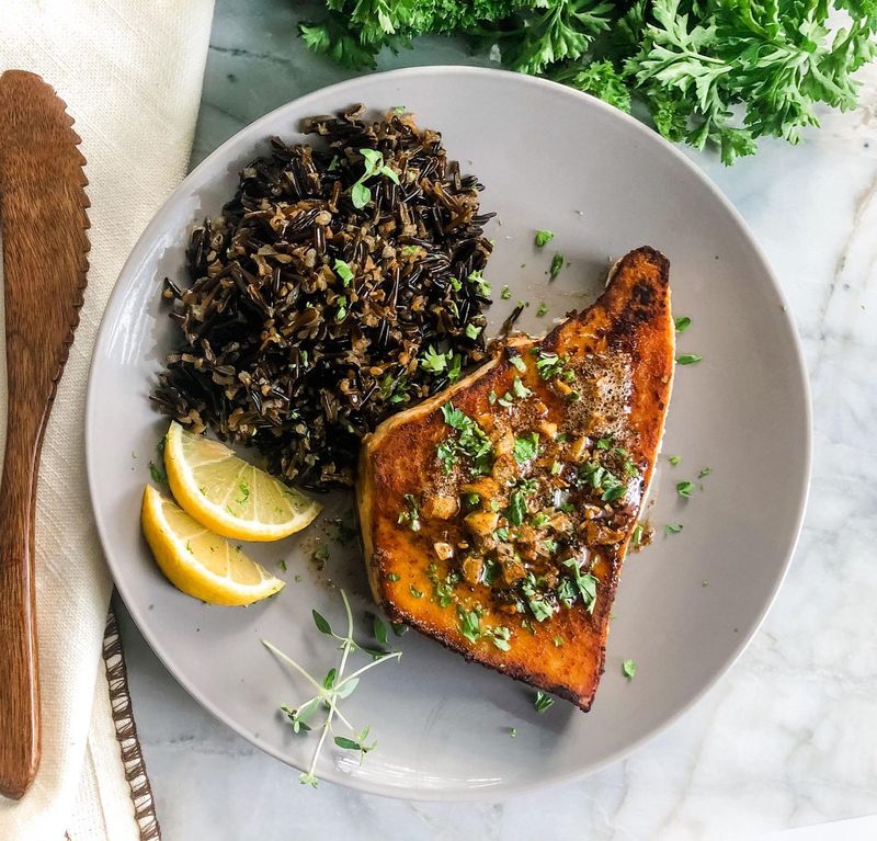 Garlic Butter Pan-Seared Swordfish