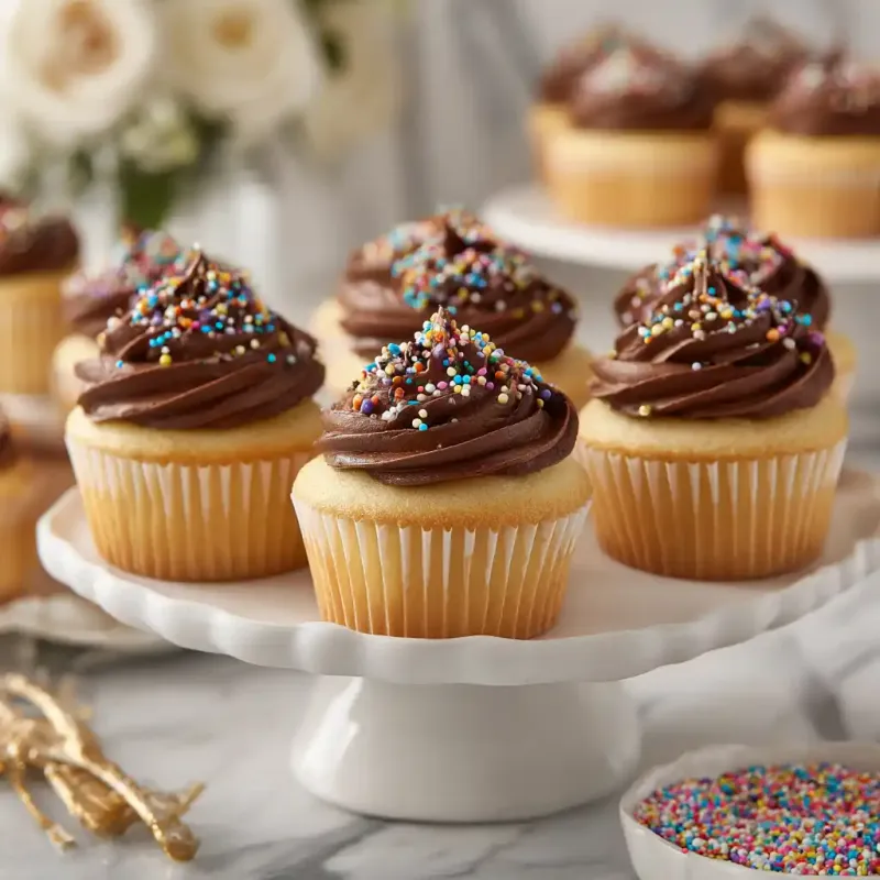 Vanilla Cupcakes With Chocolate Ganache Core