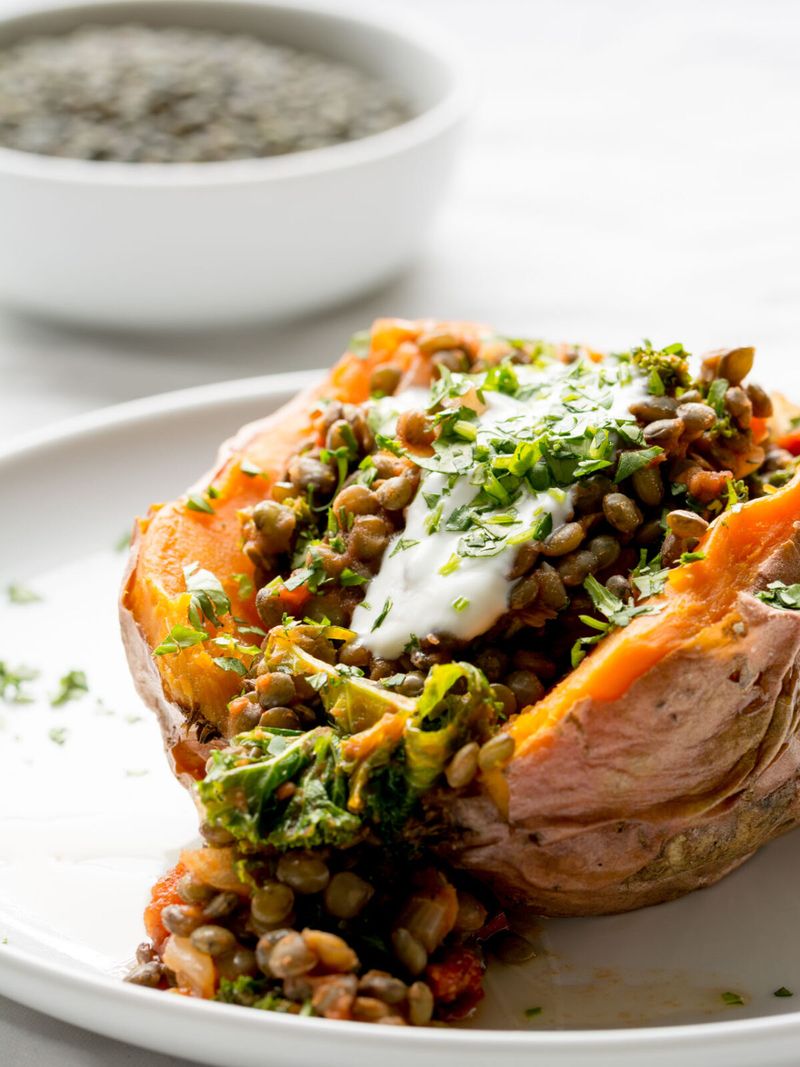 Lentil-Stuffed Sweet Potatoes