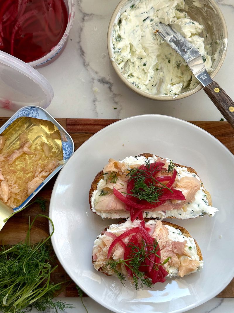 Herbed Smoked Trout Toasts