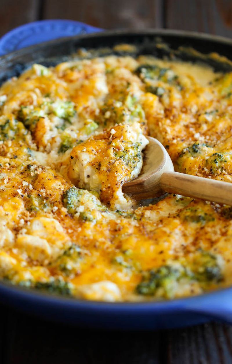 Broccoli Cheddar Quinoa Casserole