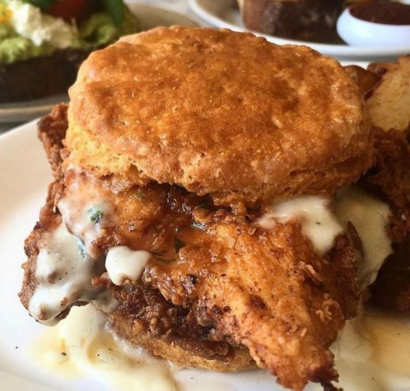 Greenpoint Pickle Fried Chicken Biscuit