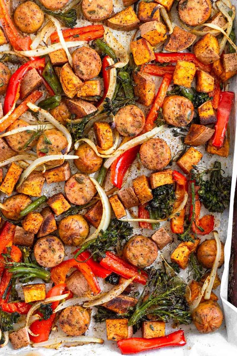 Sheet Pan Ranch Sausage and Veggies
