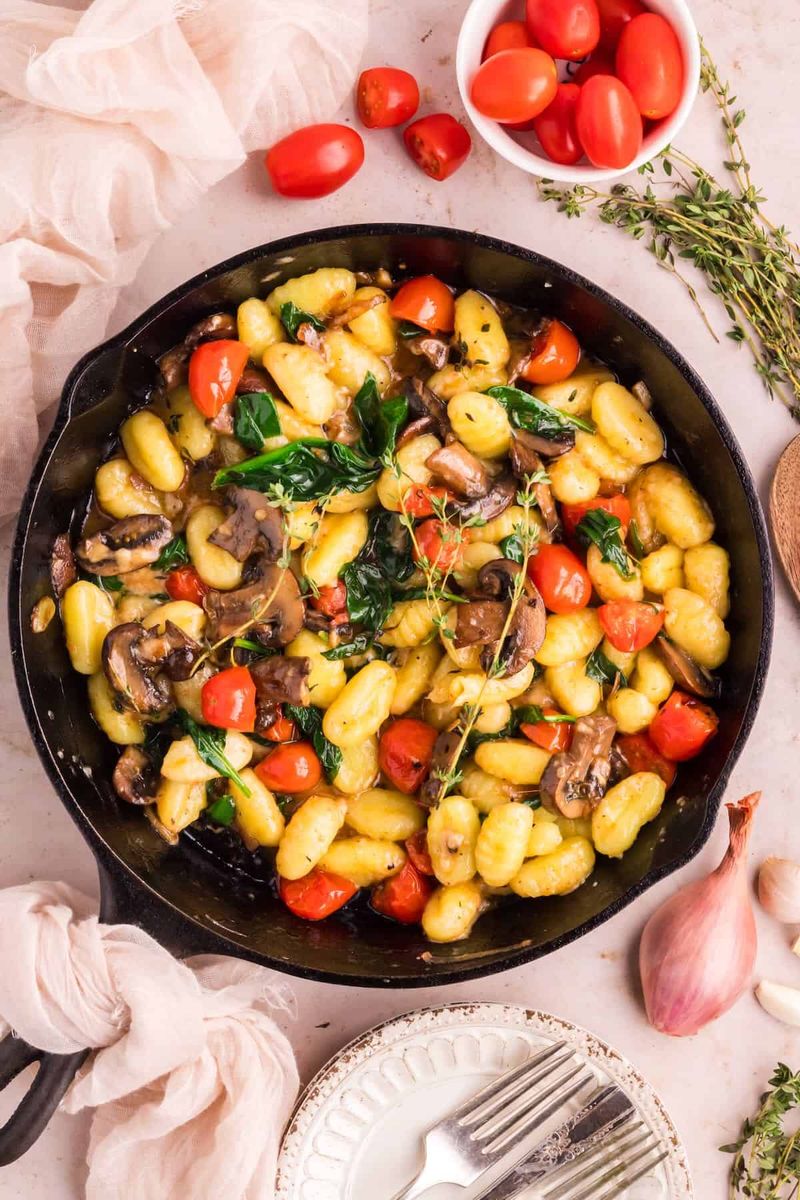 Crispy Skillet Gnocchi with Mushrooms