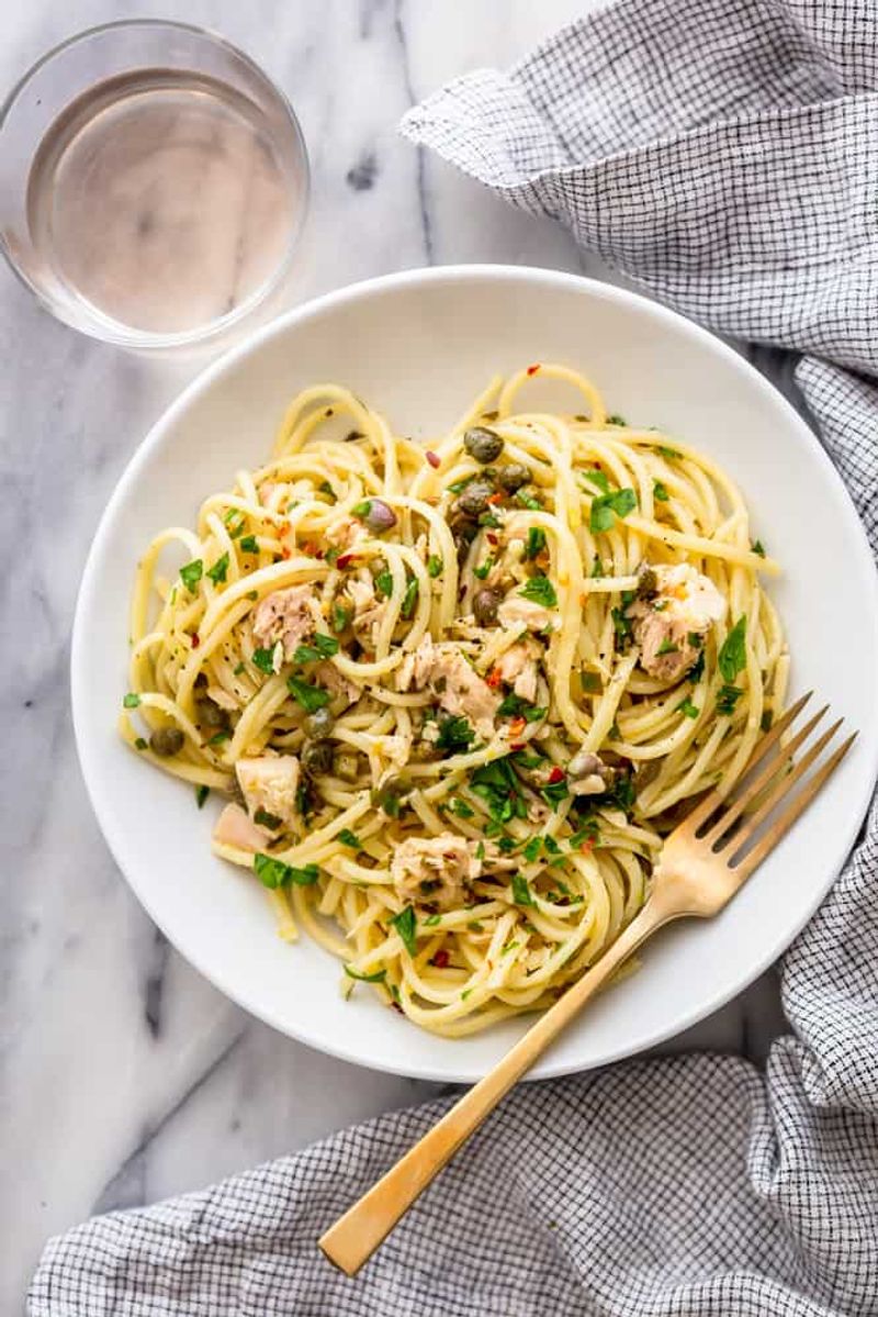 Pantry Spaghetti with Tuna and Capers