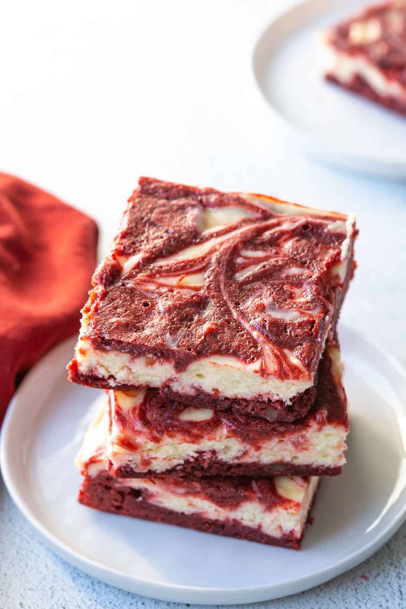 Red Velvet Cream Cheese Swirl Bars