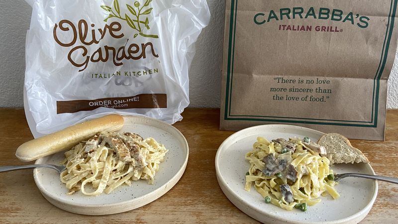 Chicken Alfredo at a traditional Italian restaurant