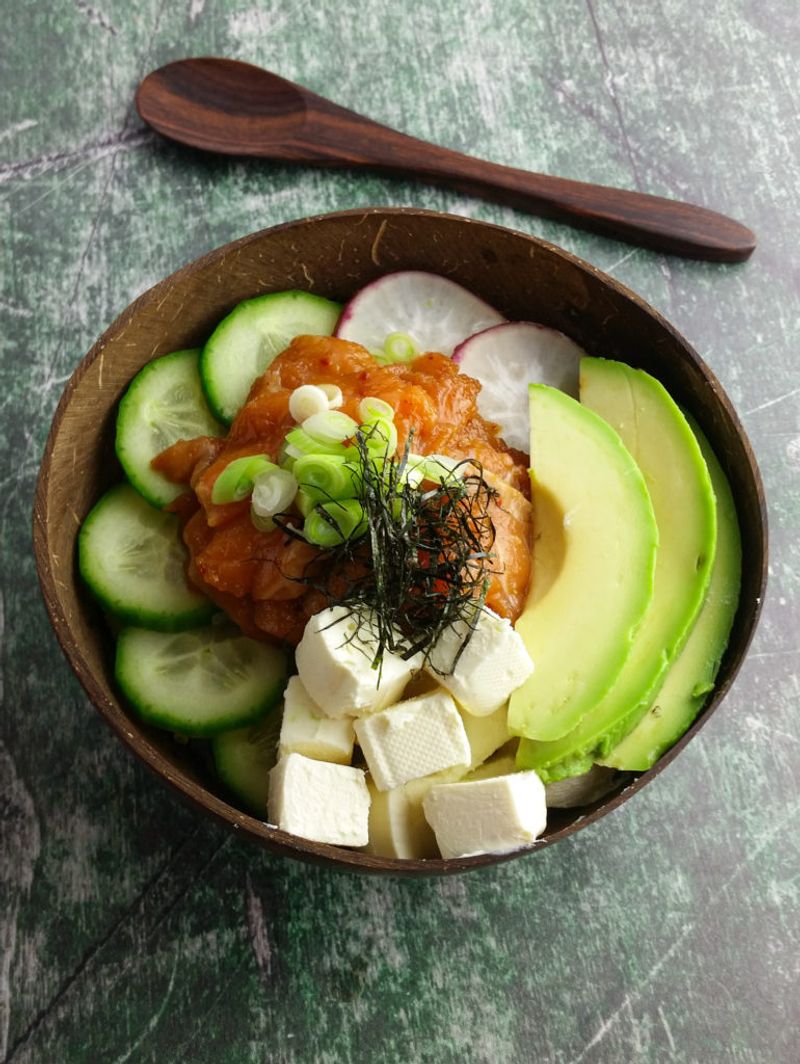 Salmon and Avocado Rice Bowl, No Rice