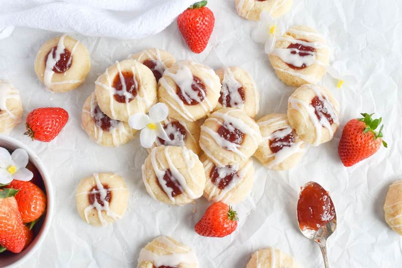 Strawberry Thumbprint Cookies