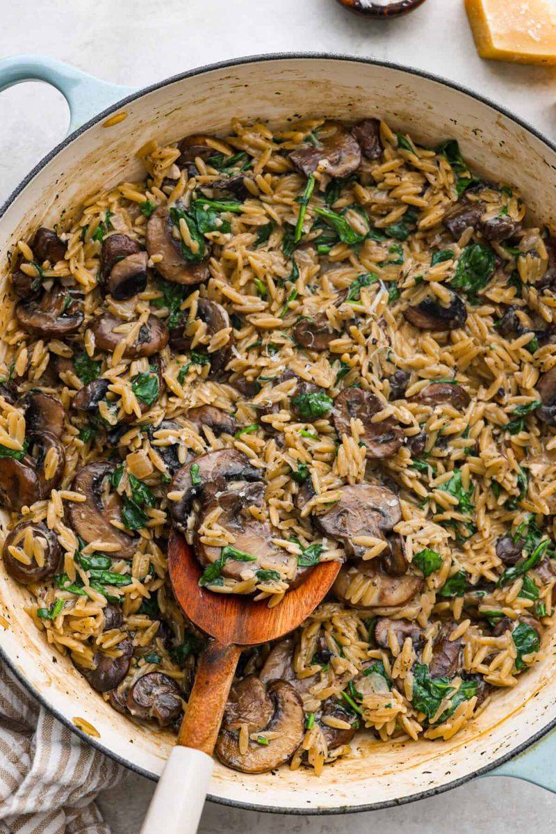 Mushroom and Thyme Orzo Bake