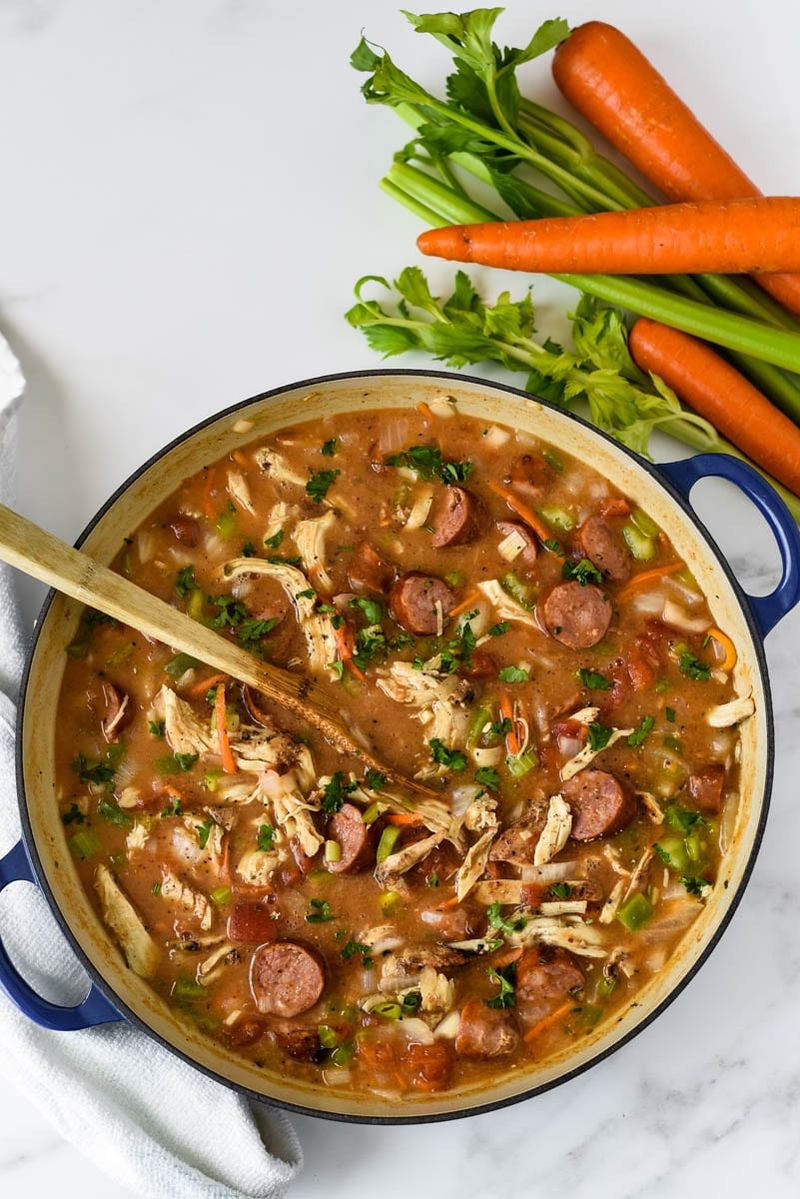 Quick Chicken And Sausage Gumbo