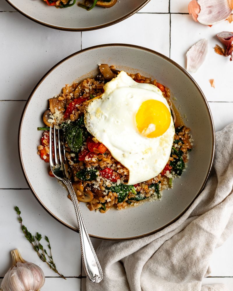 Grain Bowl With Runny Egg