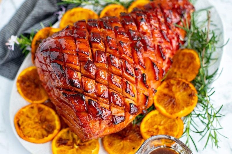 Honey Orange Glazed Ham Slices