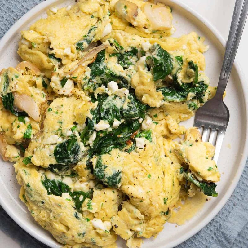 Spinach and Feta Egg Scramble Dinner
