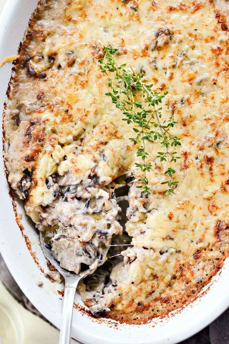 Creamy Mushroom And Wild Rice Bake