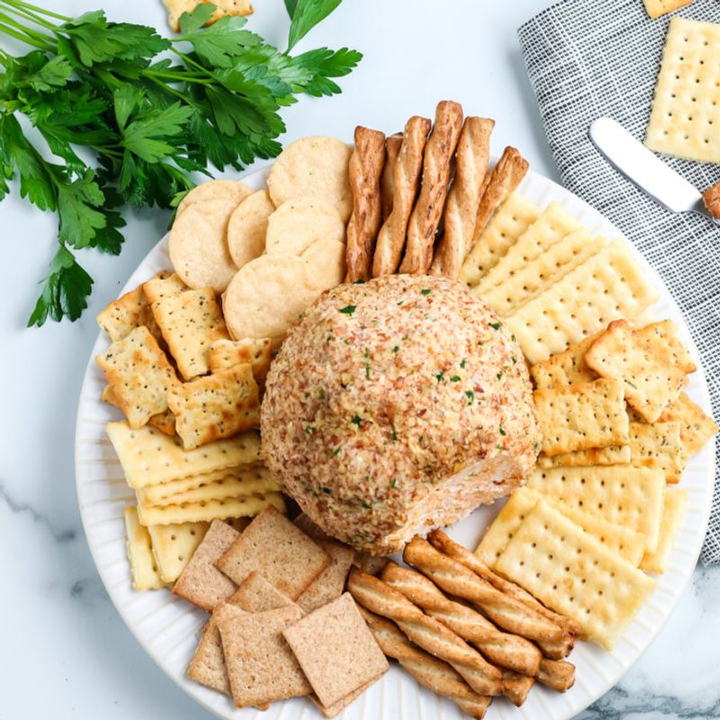 Cheese Ball with Crackers