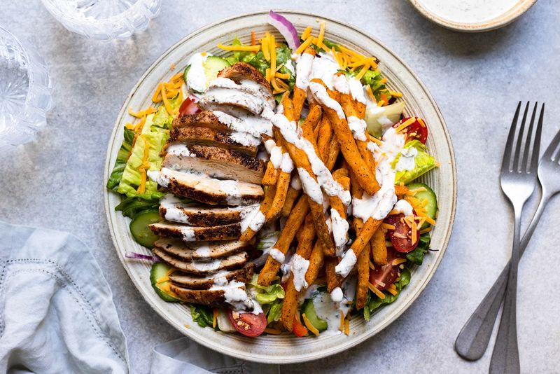 French Fries on Salad