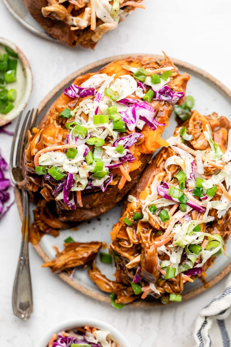 BBQ Chicken Stuffed Sweet Potatoes
