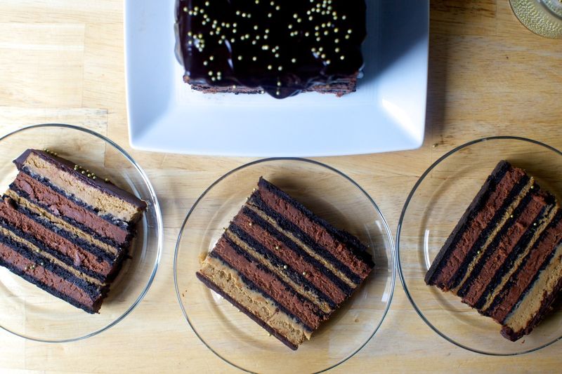 Black-and-White Layered New York Cheesecake