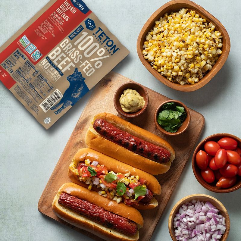 Teton Waters Ranch Bun‑Length Uncured Beef Hot Dogs
