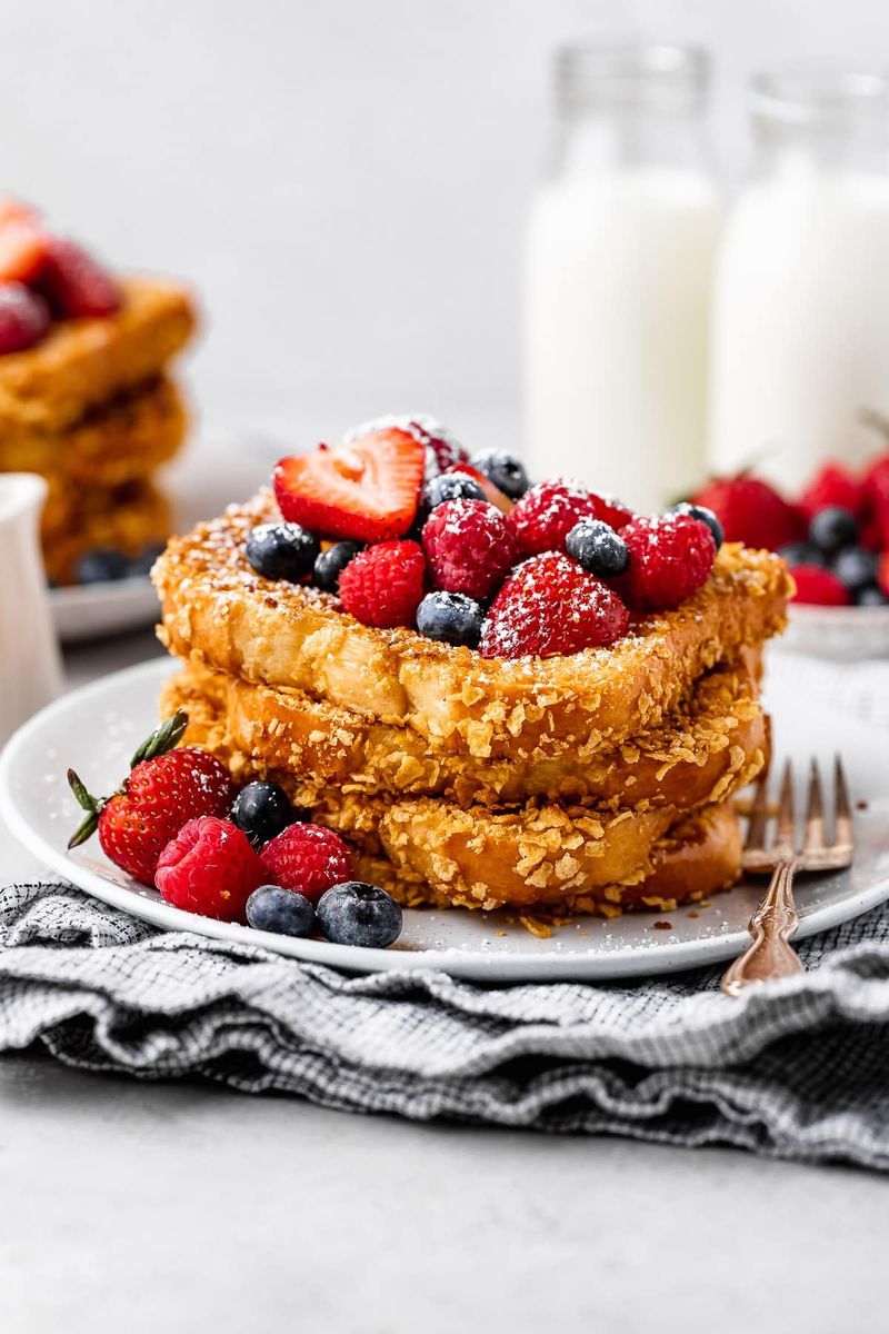 Cereal-Coated French Toast