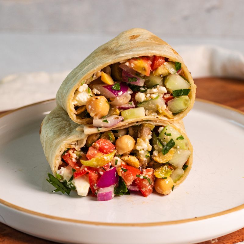 Mediterranean Chickpea Salad Wraps