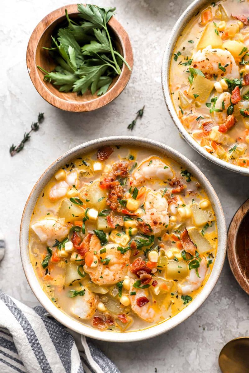 Seafood Chowder with Corn