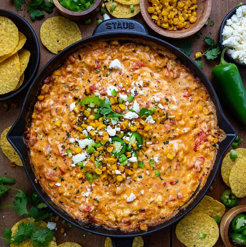 Beef And Corn Queso Skillet