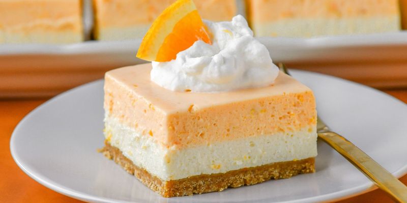 Creamsicle No-Bake Cheesecake Bars