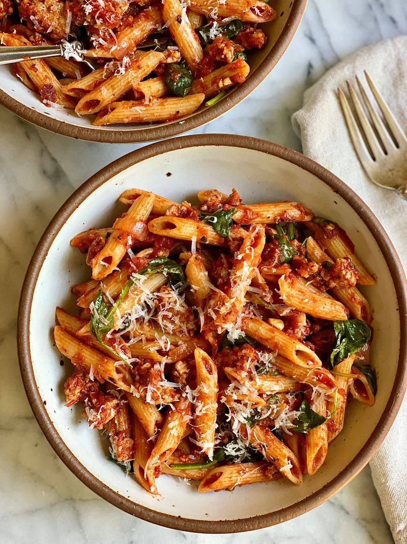 Sausage and Spinach Pasta
